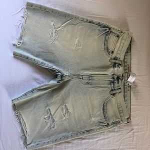 Light Blue Distressed Jean Shorts (size 33) NEW